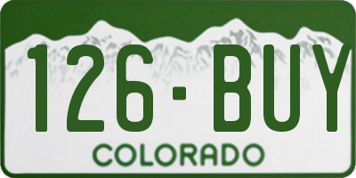 CO license plate 126BUY