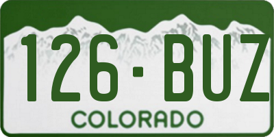 CO license plate 126BUZ