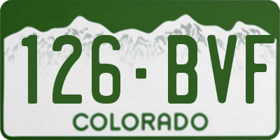 CO license plate 126BVF