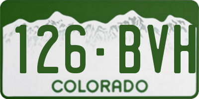 CO license plate 126BVH