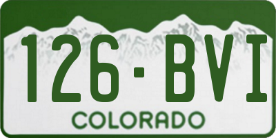 CO license plate 126BVI