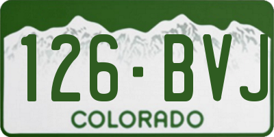 CO license plate 126BVJ