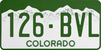 CO license plate 126BVL