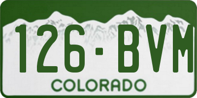 CO license plate 126BVM