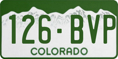 CO license plate 126BVP