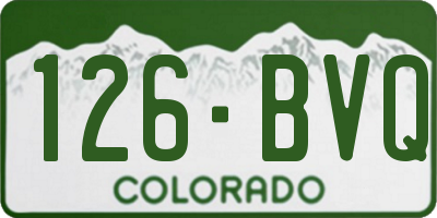 CO license plate 126BVQ