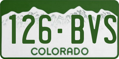 CO license plate 126BVS