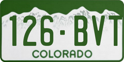 CO license plate 126BVT