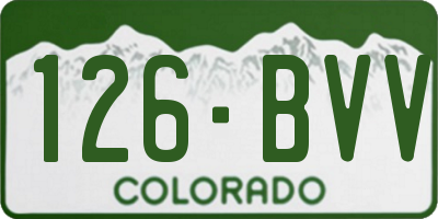 CO license plate 126BVV