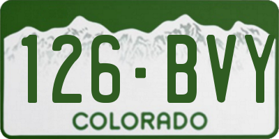 CO license plate 126BVY