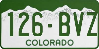 CO license plate 126BVZ