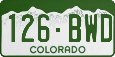 CO license plate 126BWD