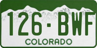 CO license plate 126BWF