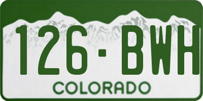 CO license plate 126BWH