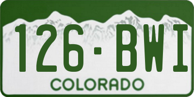 CO license plate 126BWI