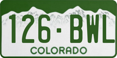CO license plate 126BWL