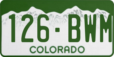 CO license plate 126BWM