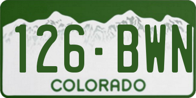 CO license plate 126BWN