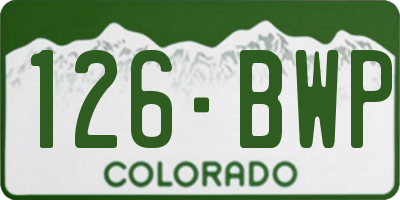 CO license plate 126BWP