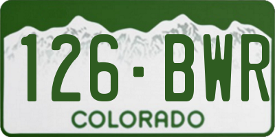 CO license plate 126BWR
