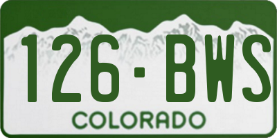 CO license plate 126BWS