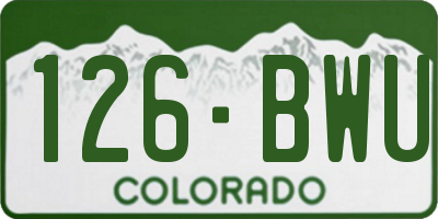 CO license plate 126BWU