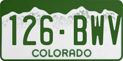 CO license plate 126BWV
