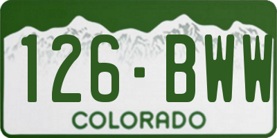 CO license plate 126BWW