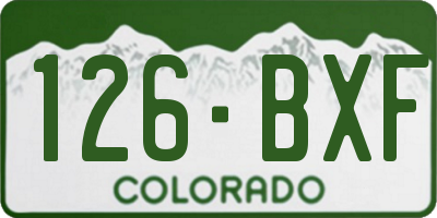 CO license plate 126BXF