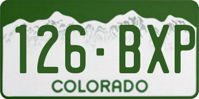 CO license plate 126BXP