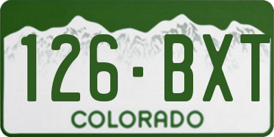 CO license plate 126BXT