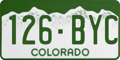 CO license plate 126BYC