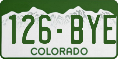 CO license plate 126BYE