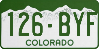 CO license plate 126BYF