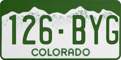 CO license plate 126BYG