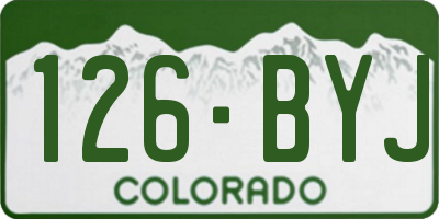 CO license plate 126BYJ