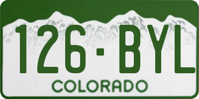 CO license plate 126BYL