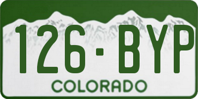 CO license plate 126BYP