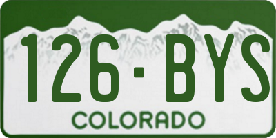 CO license plate 126BYS