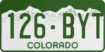 CO license plate 126BYT