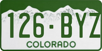 CO license plate 126BYZ