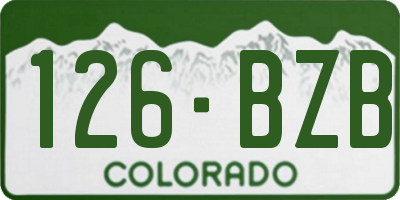 CO license plate 126BZB