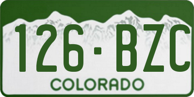 CO license plate 126BZC