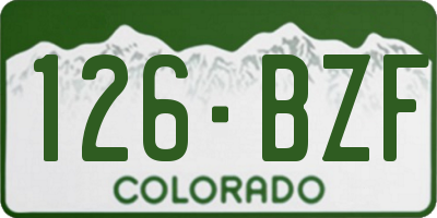 CO license plate 126BZF
