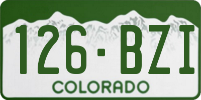 CO license plate 126BZI