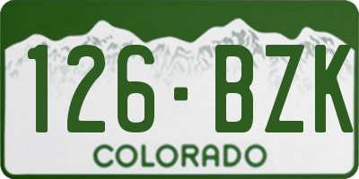CO license plate 126BZK