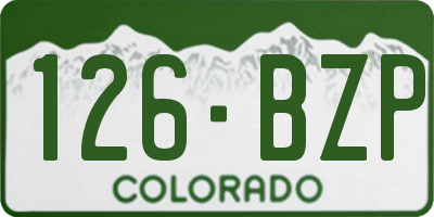 CO license plate 126BZP