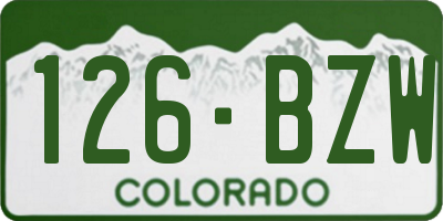 CO license plate 126BZW