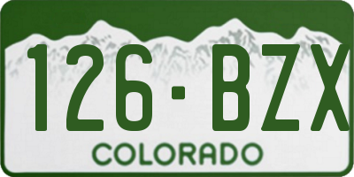 CO license plate 126BZX