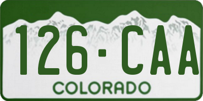 CO license plate 126CAA